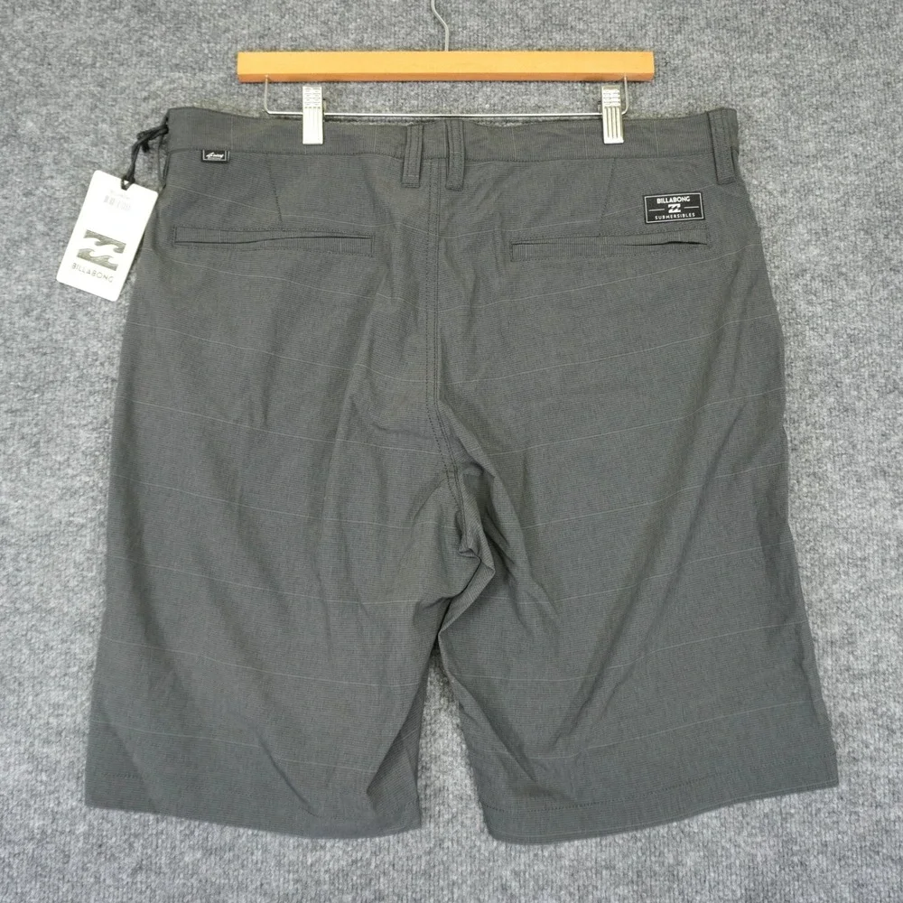 NEW Billabong Hybrid Shorts Mens 36 Grey Submersibles Crossfire X Stretch Plaid - Picture 2 of 10